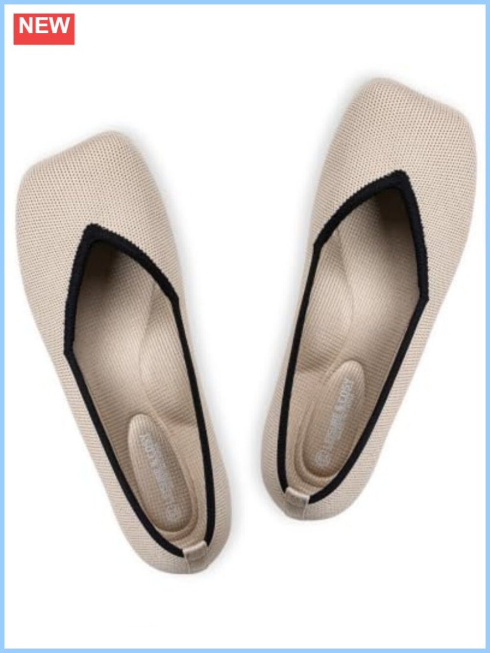 Wide Toe Box Knit Ballet Flats Slip On Comfort Shoes